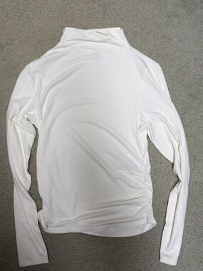 Levi's White Silky Soft Ruched Long Sleeve Mock neck Top